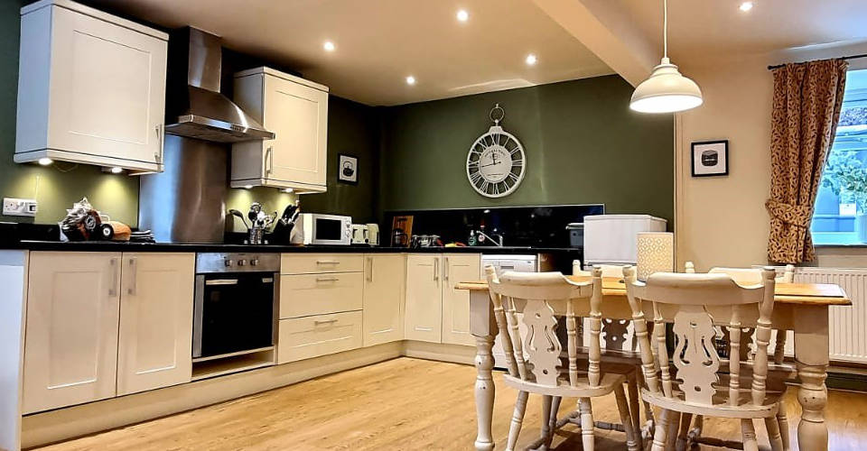 cottage kitchen and dining table